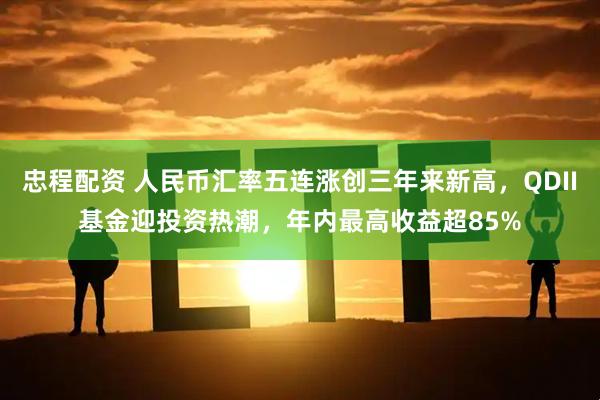 忠程配资 人民币汇率五连涨创三年来新高，QDII基金迎投资热潮，年内最高收益超85%