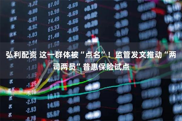 弘利配资 这一群体被“点名”！监管发文推动“两司两员”普惠保险试点